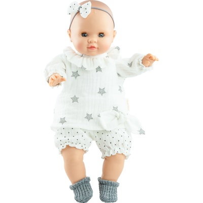 Paola Reina Кукла-бебе Paola Reina Manus - Лола, с блузка на звездички и лента за коса, 36 cm (07038)