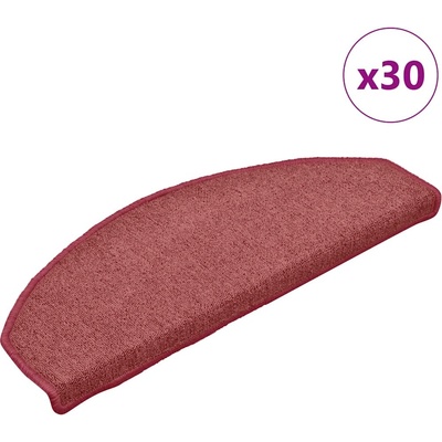 vidaXL Изтривалки за стълби, 30 бр. , 65x24x4 см, бордо, полукръгли, големи (3365763)