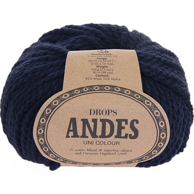 Příze Drops Andes uni colour 6990 - tmavá modrá