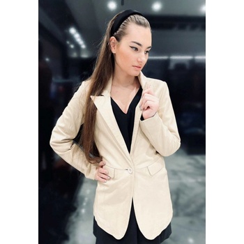 Dámske kožené sako TW21-L013 cream