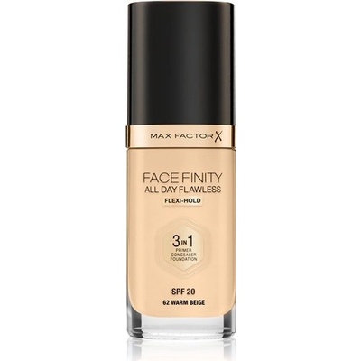 Max Factor Facefinity 3 v 1 All Day Flawless Dlhotrvajúci make-up 62 Warm Beige 30 ml