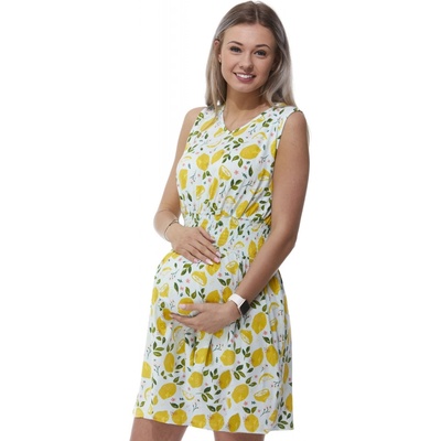 Těhotenská šaty jemná extra pružná 1D0965 žlutá – Zboží Dáma