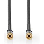 Nedis CSTB41000GY50 Коаксиален кабел с конектор F, 75 Ohm, 90 dB, четворно екраниран, първокласен дизайн, 5 m (CSTB41000GY50)
