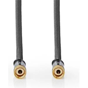 Nedis CSTB41000GY50 Коаксиален кабел с конектор F, 75 Ohm, 90 dB, четворно екраниран, първокласен дизайн, 5 m (CSTB41000GY50)