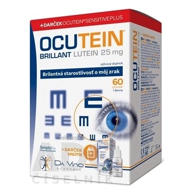 Da Vinci Ocutein Brillant Luteín 25 mg 60 kapsúl + očné kvapky Ocutein Sensitive 15 ml