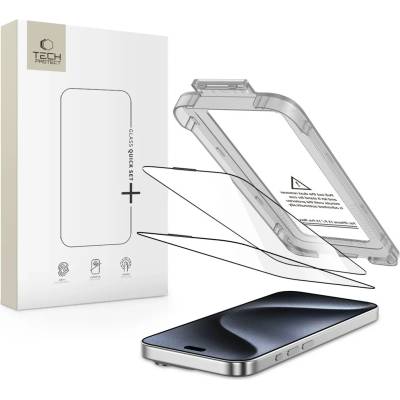 Tech-Protect quick set+ 2-БРОЯ ЗА iphone 15 pro ЧЕРЕН (5906302318810)