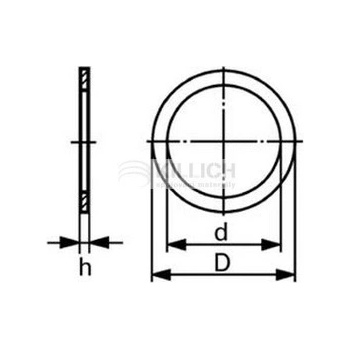těsnící kroužek 14x18x1.5 Cu-měď DIN 7603