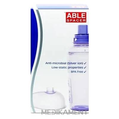 ABLE SPACER 2 + Large Mask Nadstavec inhalačný s ventilom náustkom a s veľkou maskou 1 ks