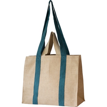 Pebbly Чанта за пазаруване NBA210 41 см, бежов / зелен, памук, Pebbly (PEBB3760132815541)