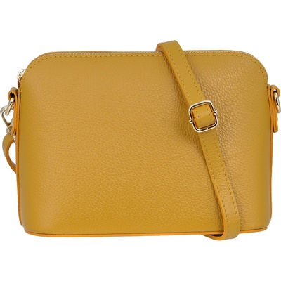 Malá kožená crossbody kabelka 5232 tmavě žlutá