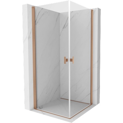 Mexen Mist-B Duo врата за душ кабина 75 x 75 см, прозрачна, четкан мед - 8A2-075-075-65-00 (8A2-075-075-65-00)