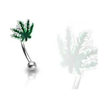 Šperky4U piercing do obočí list marihuany OB01107
