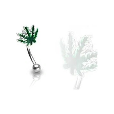 Šperky4U piercing do obočí list marihuany OB01107