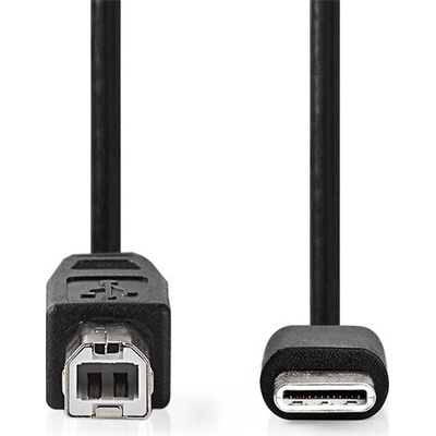 Nedis CCGL60650BK10 USB 2.0/ zástrčka USB-C - zástrčka USB-B/ 480 Mbps/ poniklovaný 1m černý