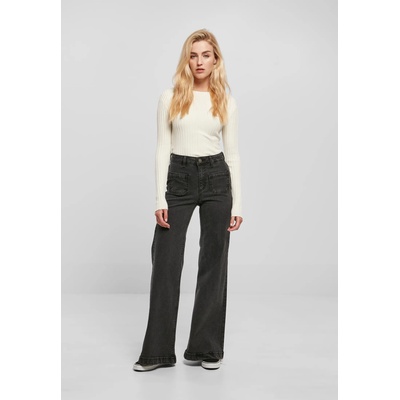 Urban Classics Дамски дънки с висока талия в черен цвят Urban Classics Denim PantsUB-TB5452-00709 - Черен, размер 29