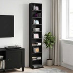 vidaXL Кабинет за CD Черен дъб 33 x 23, 5 x 175 см Инженерна дървесина (8012644)