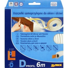 Vorel TO-76762 Těsnění do oken a dveří samolepící 9 x7,4 mm TYP D 6m hnědé