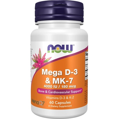 Now Foods Vitamín D3 4000 iu + K2 MK7 180 mcg 60 veg kapsúl