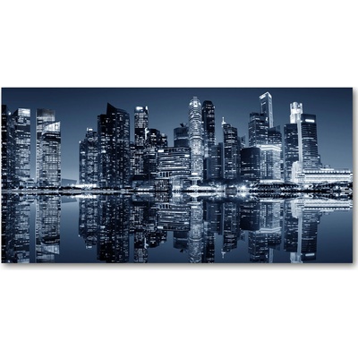 Foto obraz sklo tvrzené singapur noc 100x50 cm