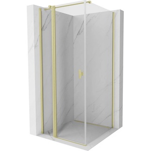 Mexen Mist T люлееща се душ кабина 110 x 110 см, прозрачна, злато четка (8A4T-110-110-55-00)