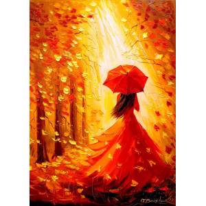 Enjoy - Puzzle Lady Autumn - 1 000 piese