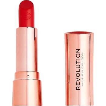 Revolution Beauty Satin Kiss Червило за устни Decadence Red, 3.5 g