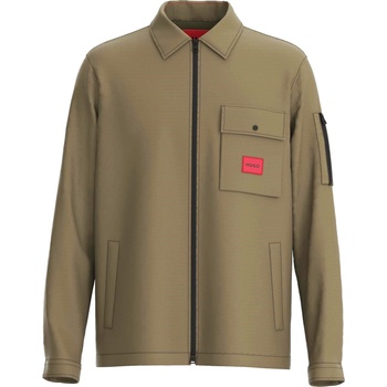 Image 1 of Hugo Риза с дълъг ръкав Hugo Men's Emmond Red Cotton Long Sleeve Zip Overshirt - Green 313