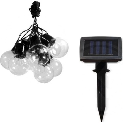 MasterLED Solárna svetelná reťaz s LED žiarovkami, 335cm, 10 LED žiarovky, IP44, VIP0736