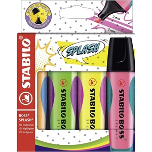 STABILO Комплект текст маркери, Stabilo, Boss Splash, 4 цвята (ST75/4)