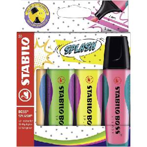 STABILO Комплект текст маркери, Stabilo, Boss Splash ST75/4, 4 цвята (ST75/4)