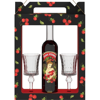 PianaVyshnia Višňový likér 17,5% 0,5 l (darčekové balenie 2 poháre)