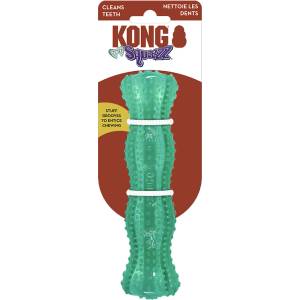 KONG Dental Squeezz M - Дентален кокал за кучета масажиращ венците и почиства зъбите