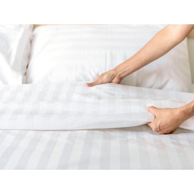 Mirtex Látka ATLAS GRÁDYL 170/100 Bílá 30mm hotelový pruh šíře 145cm Ceník: METRÁŽ: od 1 metrů