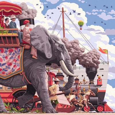 RAVENSBURGER Čtvercové Art & Soul Cesta kolem světa za 80 dní 750 dielov