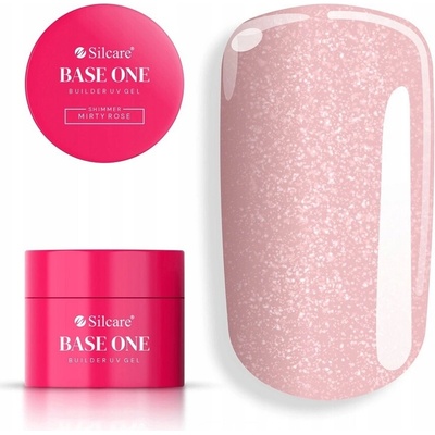 Silcare Uv stavební gel na nehty Base One Shimmer Misty Rose 50 g