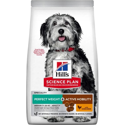 Hill's Science Plan Perfect Weight & Active Mobility pre stredné dospelé psy s kuracím 12 kg