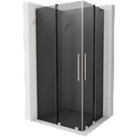 Mexen Velar L Душ кабина Duo плъзгаща се 90 x 80 см, графит, четкан никел (871-090-080-02-43-97)