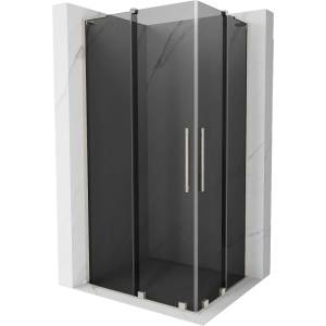 Mexen Velar L Душ кабина Duo плъзгаща се 90 x 80 см, графит, четкан никел (871-090-080-02-43-97)