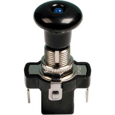 Spínač 12V 10A push-pull modrý Lampa