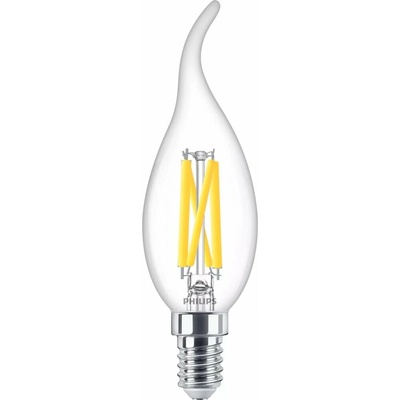 Philips LED žiarovka E14 BA35 3,4W = 40W 470lm 2700 Warm Filament Stmievateľná