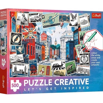 Trefl Пъзел за оцветяване Trefl от 500 части - Поздрави от Лондон (37563)