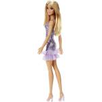 Barbie Mattel Barbie: Блестящи дрехи - Кукла с кафява коса и лилава рокля (HJR93) (87532)