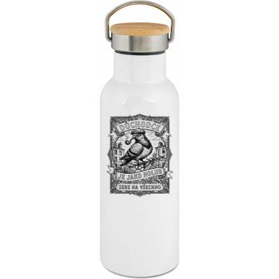 123TRIKO termoska Důchodce je jako holub, černý tisk 500 ml