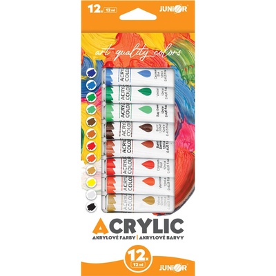 Barvy akrylové 12ml x12 ks JUNIOR