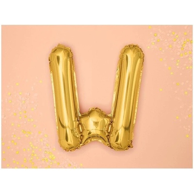 Party Deco FB2M W 019 Fóliový balón zlatý písmeno 35 cm W