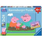 Ravensburger - Puzzle 2x24 Peppa pig : Happy Family Life - 40 - 99 piese