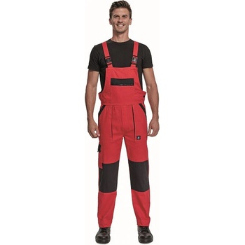 Cerva MAX NEO Pracovné nohavice s trakmi červeno čierne