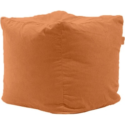 Pufrelax Пуф 80л. , Табуретка Куб - Terracotta Orange, Перящ се калъф, Гама Premium, Пълнеж от Полистиролни перли