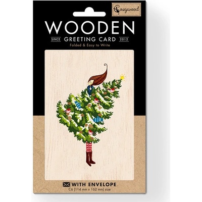 Drevené blahoželanie Vianočný stromček Cozywood