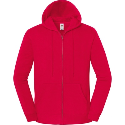Fruit of the Loom mikina Iconic Premium Hooded Sweat Jacket red